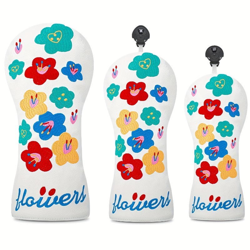 Golf Equipment Rack - Floral Design Golf Club Head Cover