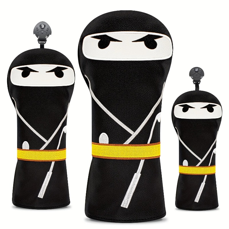 Golf Equipment Rack - Samurai Pattern Black Golf Club Head