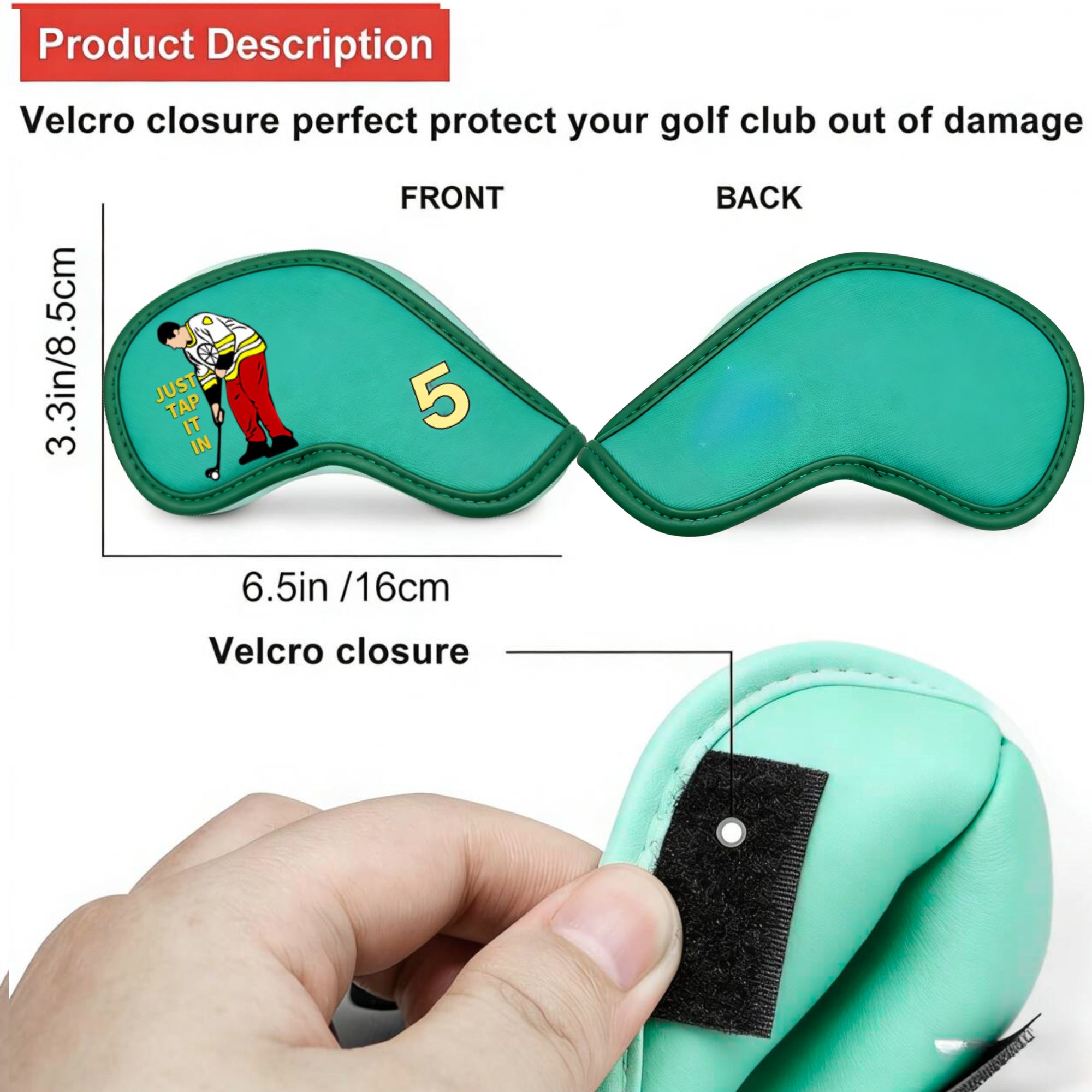 9 pcs Golf Iron Covers with Fu - Golf Equipment Rack 리뷰 및 가격
